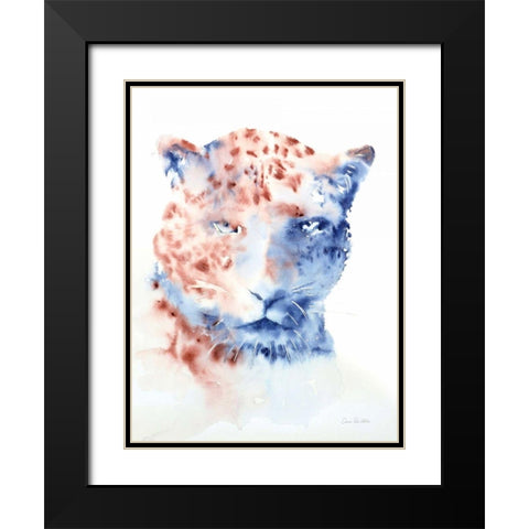 Copper and Blue Cheetah Black Modern Wood Framed Art Print with Double Matting by Valle, Aimee Del