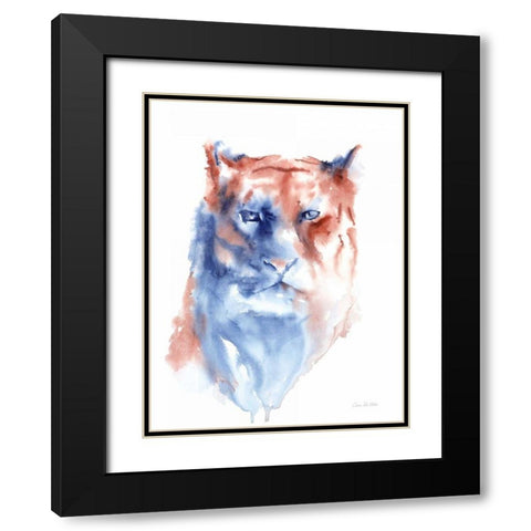 Copper and Blue Lioness Black Modern Wood Framed Art Print with Double Matting by Valle, Aimee Del