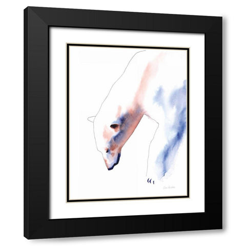 Copper and Blue Polar Bear Black Modern Wood Framed Art Print with Double Matting by Valle, Aimee Del