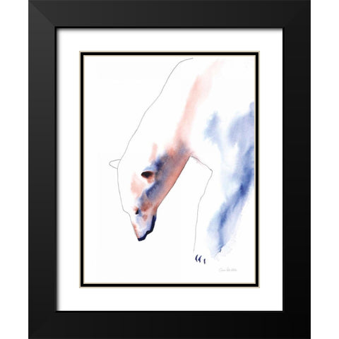 Copper and Blue Polar Bear Black Modern Wood Framed Art Print with Double Matting by Valle, Aimee Del