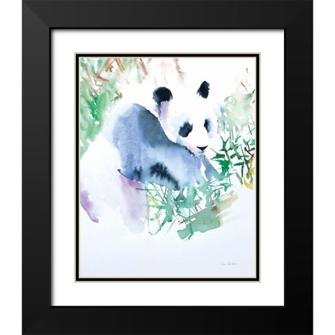 Panda Black Modern Wood Framed Art Print with Double Matting by Valle, Aimee Del