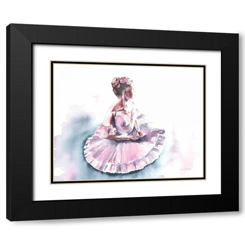 Ballet V Black Modern Wood Framed Art Print with Double Matting by Valle, Aimee Del
