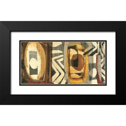 Graphic Abstract II Black Modern Wood Framed Art Print with Double Matting by Wild Apple Portfolio
