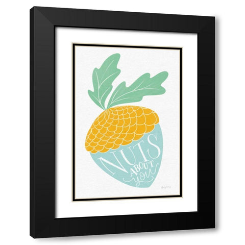 Nuts About You Bright Black Modern Wood Framed Art Print with Double Matting by Thorns, Becky