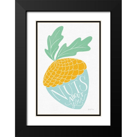 Nuts About You Bright Black Modern Wood Framed Art Print with Double Matting by Thorns, Becky