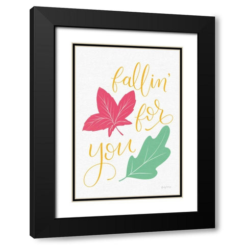 Fallin For You Bright Black Modern Wood Framed Art Print with Double Matting by Thorns, Becky