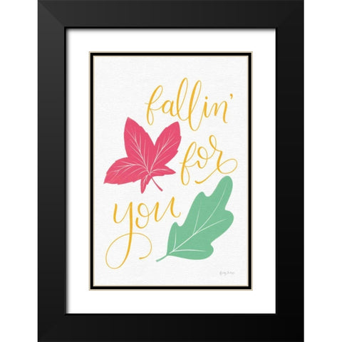 Fallin For You Bright Black Modern Wood Framed Art Print with Double Matting by Thorns, Becky