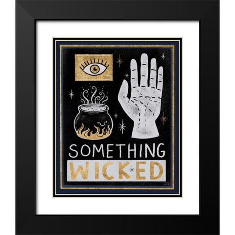 Frightfully Wicked V Dark Black Modern Wood Framed Art Print with Double Matting by Averinos, Melissa