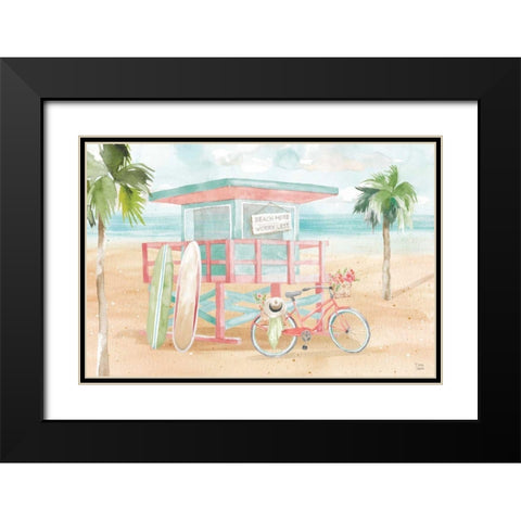 Surfs Up VII Black Modern Wood Framed Art Print with Double Matting by June, Dina