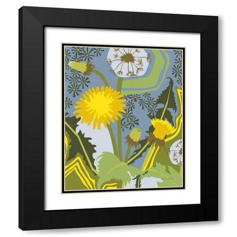 Dandelion Black Modern Wood Framed Art Print with Double Matting by Gallagher, Megan
