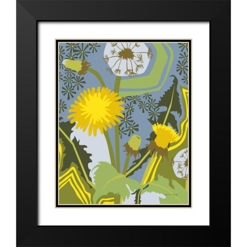Dandelion Black Modern Wood Framed Art Print with Double Matting by Gallagher, Megan