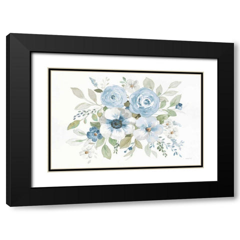 Essence of Spring I Blue Black Modern Wood Framed Art Print with Double Matting by Nai, Danhui