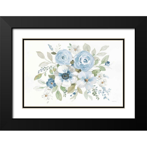 Essence of Spring I Blue Black Modern Wood Framed Art Print with Double Matting by Nai, Danhui