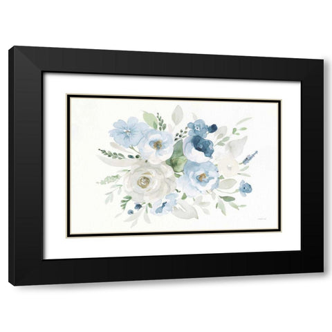 Essence of Spring II Blue Black Modern Wood Framed Art Print with Double Matting by Nai, Danhui