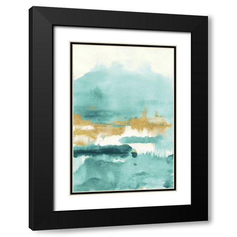 Blue Saffron II Black Modern Wood Framed Art Print with Double Matting by Nai, Danhui