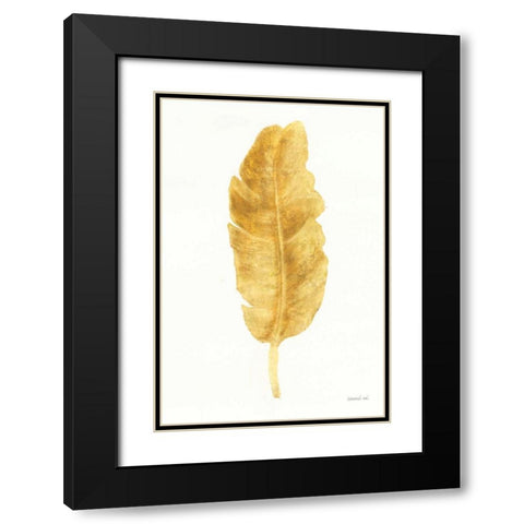 Palms of the Tropics III Gold Black Modern Wood Framed Art Print with Double Matting by Nai, Danhui