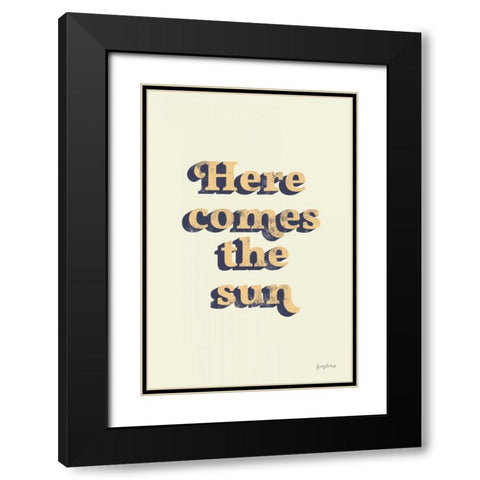 Here Comes the Sun Black Modern Wood Framed Art Print with Double Matting by Thorns, Becky