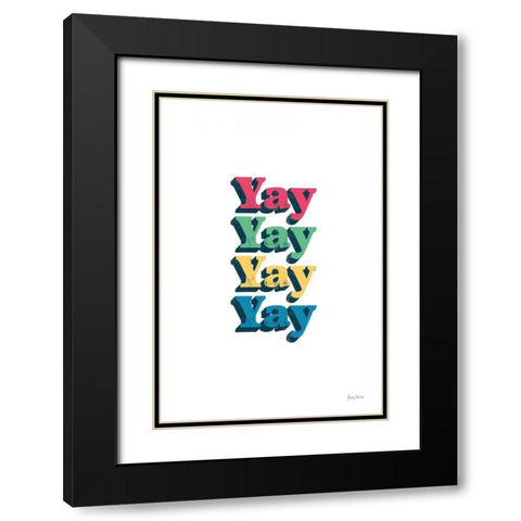 Rainbow Yay Bold Black Modern Wood Framed Art Print with Double Matting by Thorns, Becky