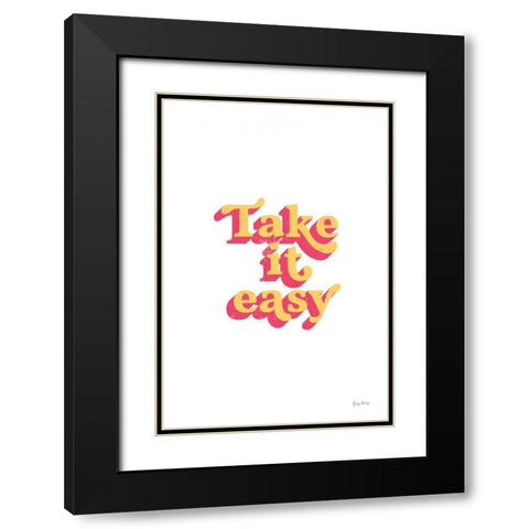 Rainbow Take it Easy Bold Black Modern Wood Framed Art Print with Double Matting by Thorns, Becky