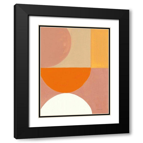 Retro Abstract V Bright Black Modern Wood Framed Art Print with Double Matting by Nai, Danhui