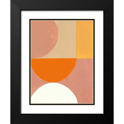 Retro Abstract V Bright Black Modern Wood Framed Art Print with Double Matting by Nai, Danhui