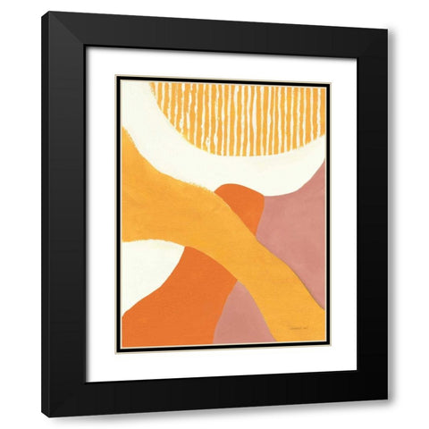 Retro Abstract VI Bright Black Modern Wood Framed Art Print with Double Matting by Nai, Danhui