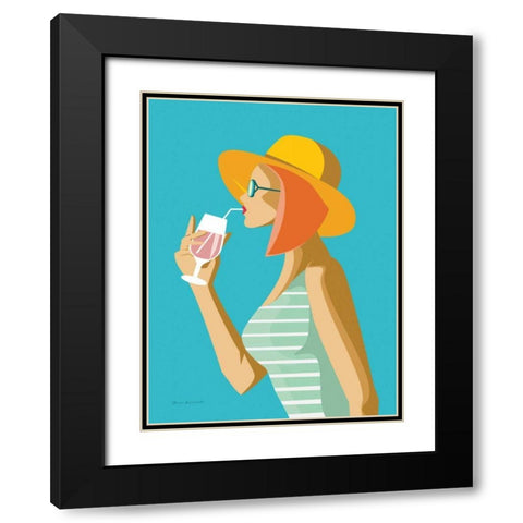 Summer Girl I Black Modern Wood Framed Art Print with Double Matting by Escalante, Omar