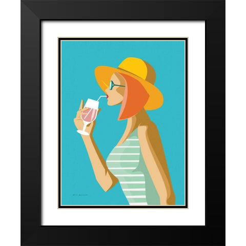 Summer Girl I Black Modern Wood Framed Art Print with Double Matting by Escalante, Omar