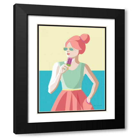 Summer Girl III Black Modern Wood Framed Art Print with Double Matting by Escalante, Omar
