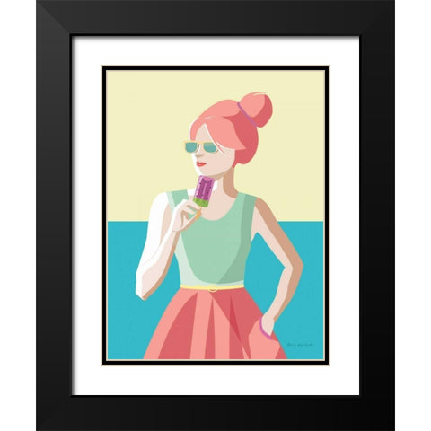Summer Girl III Black Modern Wood Framed Art Print with Double Matting by Escalante, Omar