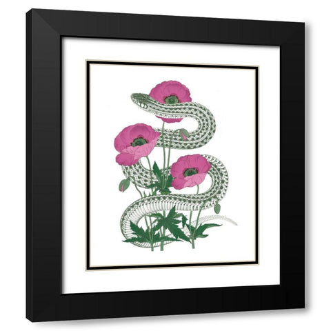 Natural Beauty II Pink Flower Black Modern Wood Framed Art Print with Double Matting by Wild Apple Portfolio