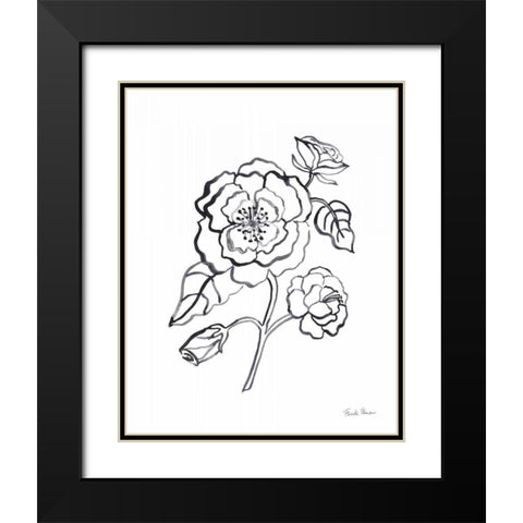 Joyful Peonies IV Black Modern Wood Framed Art Print with Double Matting by Zaman, Farida