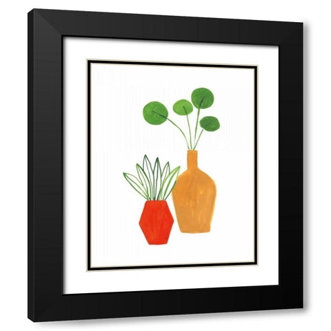 Potted II Black Modern Wood Framed Art Print with Double Matting by Zaman, Farida