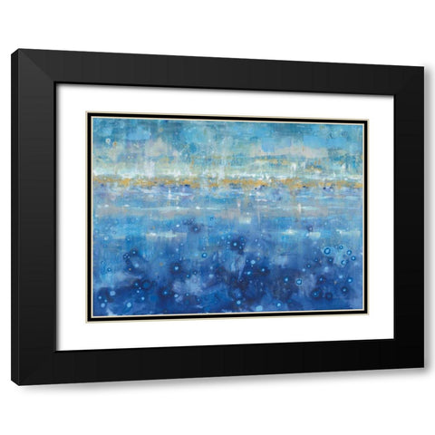 Horizon Black Modern Wood Framed Art Print with Double Matting by Nai, Danhui