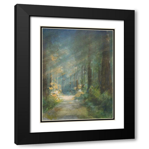 Sun Soaked Redwoods Black Modern Wood Framed Art Print with Double Matting by Nai, Danhui