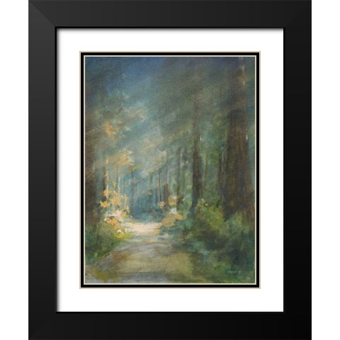 Sun Soaked Redwoods Black Modern Wood Framed Art Print with Double Matting by Nai, Danhui