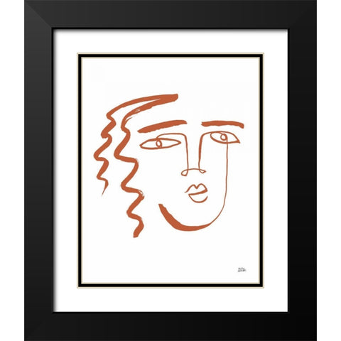 Making Faces V Terracotta Black Modern Wood Framed Art Print with Double Matting by Averinos, Melissa