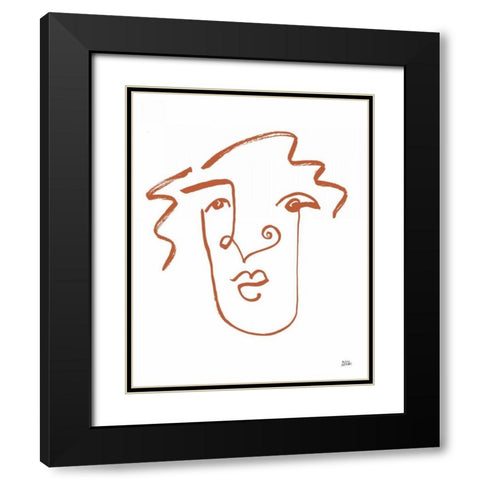 Making Faces VIII Terracotta Black Modern Wood Framed Art Print with Double Matting by Averinos, Melissa