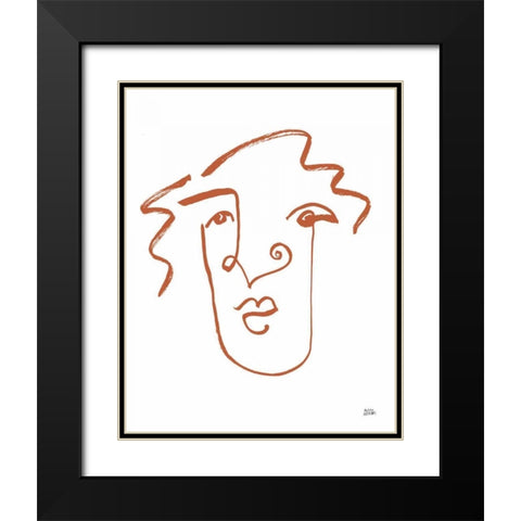 Making Faces VIII Terracotta Black Modern Wood Framed Art Print with Double Matting by Averinos, Melissa
