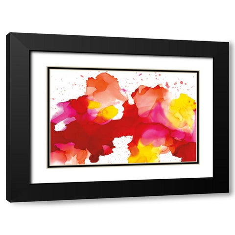 Spatter Black Modern Wood Framed Art Print with Double Matting by Paschke, Chris