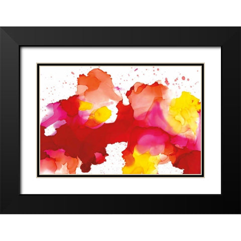 Spatter Black Modern Wood Framed Art Print with Double Matting by Paschke, Chris