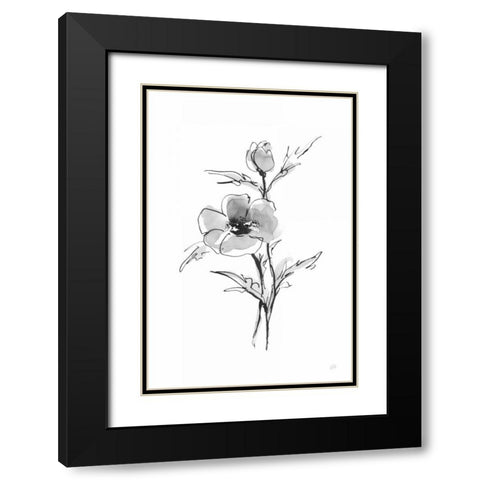 Wash Anemone I Black Modern Wood Framed Art Print with Double Matting by Paschke, Chris