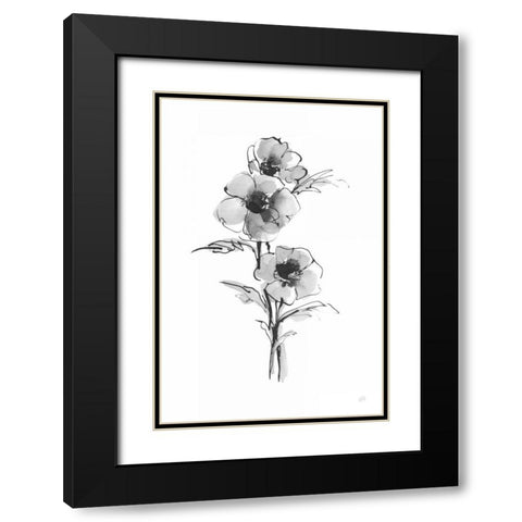 Wash Anemone II Black Modern Wood Framed Art Print with Double Matting by Paschke, Chris