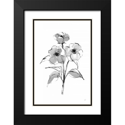 Wash Poppy II Black Modern Wood Framed Art Print with Double Matting by Paschke, Chris