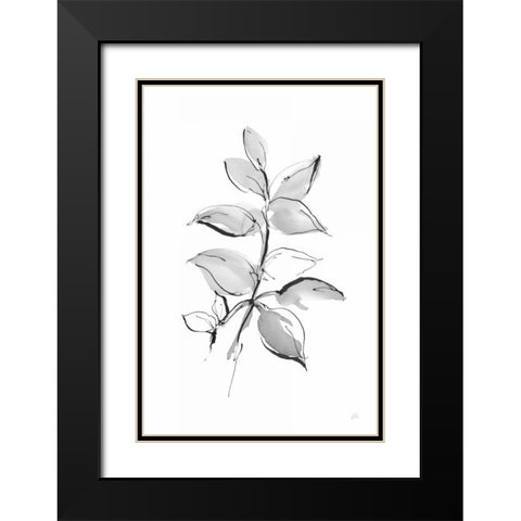 Wash Leaf I Black Modern Wood Framed Art Print with Double Matting by Paschke, Chris