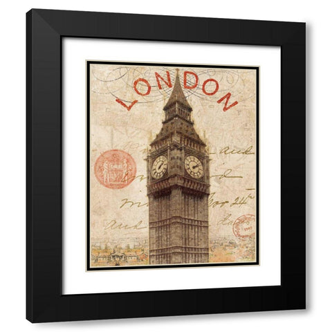 Letter from London Black Modern Wood Framed Art Print with Double Matting by Wild Apple Portfolio