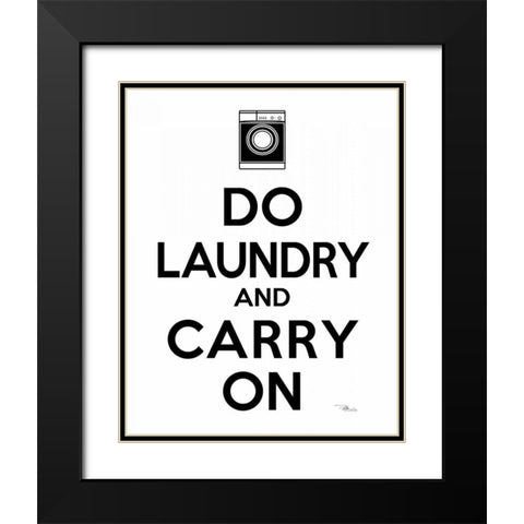 Laundry On I BW Black Modern Wood Framed Art Print with Double Matting by Pela Studio