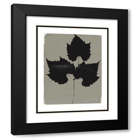 Nature by the Lake Leaves I Gray Black Modern Wood Framed Art Print with Double Matting by Rhue, Piper