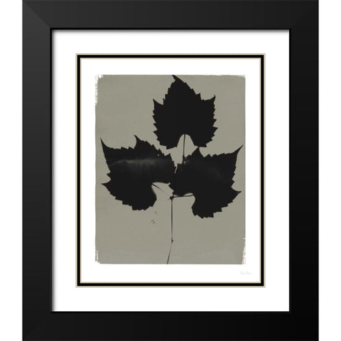 Nature by the Lake Leaves I Gray Black Modern Wood Framed Art Print with Double Matting by Rhue, Piper