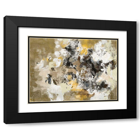 Leaves on the Asphalt Black Modern Wood Framed Art Print with Double Matting by Vassileva, Silvia